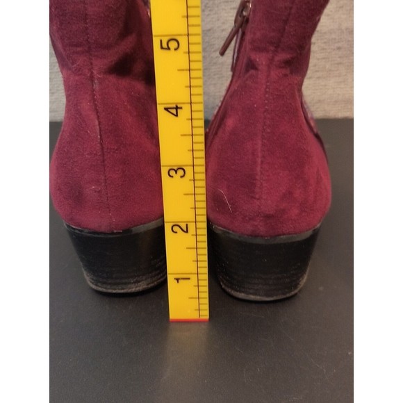 Carlos by Carlos Santana Western Ankle Boots Women's 6.5 Red Burgundy Floral2070 - Picture 8 of 10